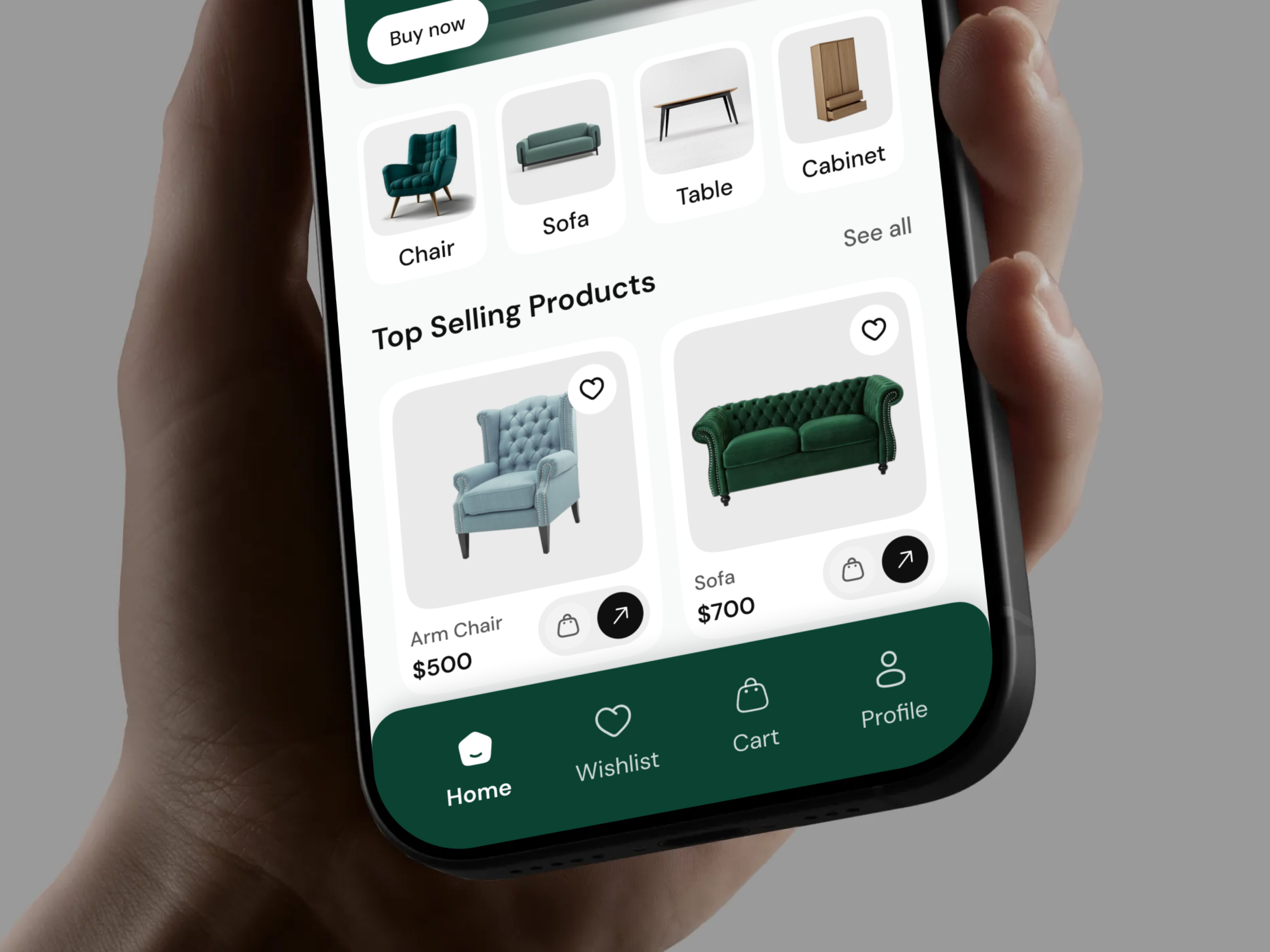 Modern Furniture E-Commerce Mobile App UI app design concept design design ecommerce ecommerce app furniture app furniture store interface interior ios mobile app mobile app design mobile store online shopping online store product design product showcase ui ux