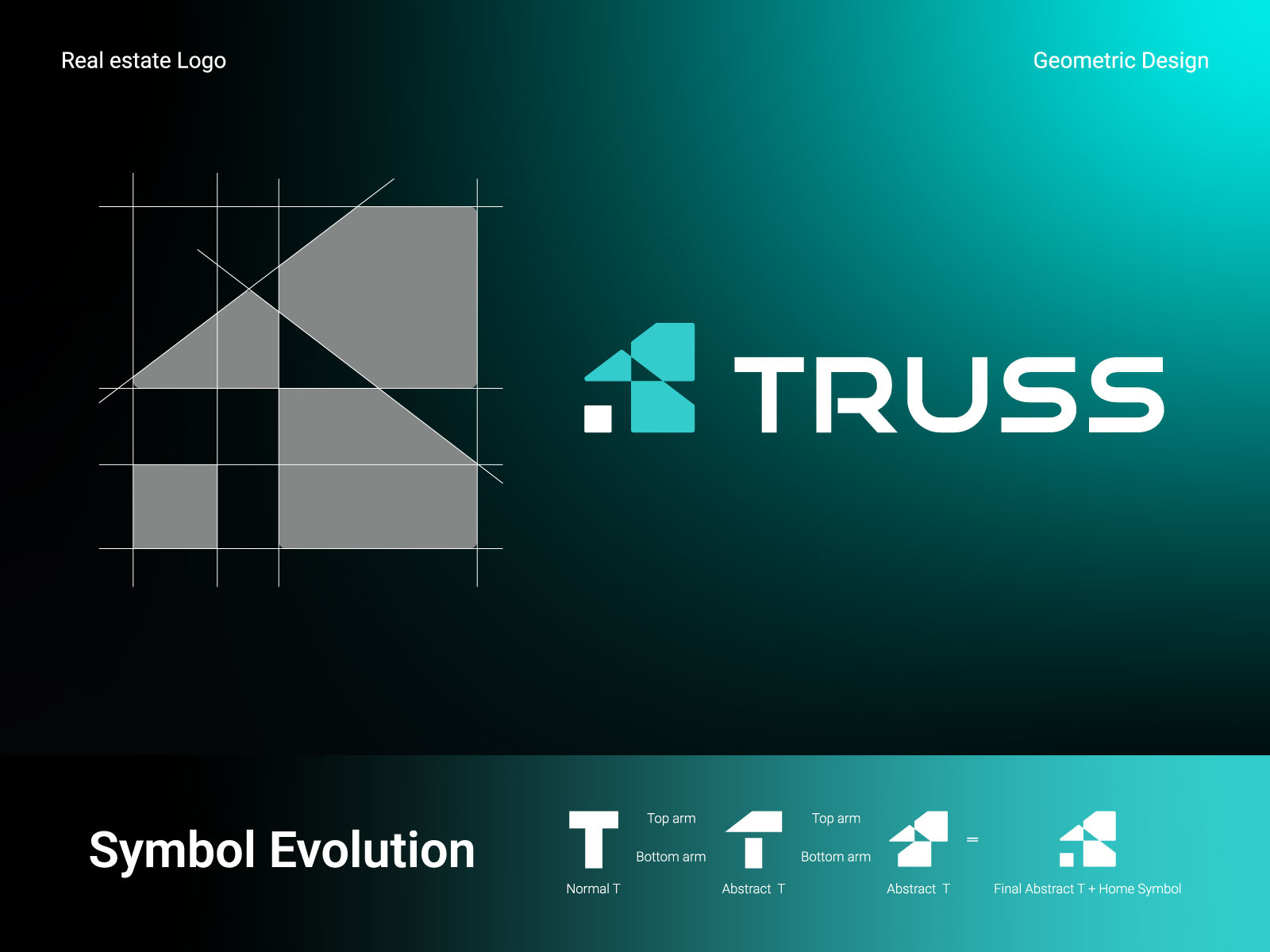 TRUSS – Abstract T + Home Logo for Real Estate & Construction abstract logo architecture logo brandidentity branding construction company logo creative logo geometric logo home logo logo logodesign logotype luxury real estate logo modern logo premium logo property brand logo property branding real estate brand logo real estate business logo real estate logo t logo design