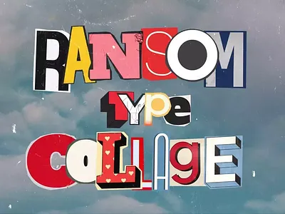 Ransom Type Collage creativetypography cutoutstyle designtoolkit graphicelements pnggraphics ransomtypecollage typographicart vintagecutout