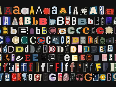 Ransom Type Collage collageletters creativetypography cutoutstyle designtoolkit graphicelements pnggraphics ransomtypecollage typographicart typographykit vintagecutout