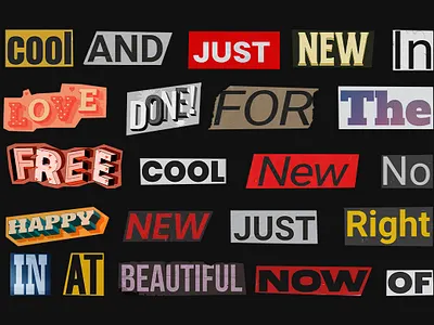 Ransom Type Collage collageletters creativetypography cutoutstyle designtoolkit graphicelements ransomtypecollage typographicart typographykit vintagecutout