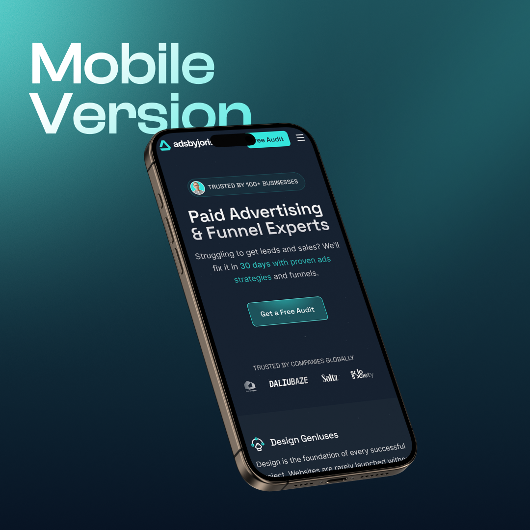 Mobile Responsive Design - Marketing Agency UI agency website clean ui conversion design corporate website creative agency daily ui digital marketing agency figma funnel optimization landing page marketing design minimal website modern web design paid ads responsive web design ui inspiration ui ux design web design webflow website template
