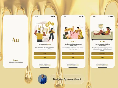 Aurra Onboarding Flow app app design branding design illustration mobile app product design ui uiux ux design