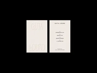 Logo design & Business card - Guta Louro Interior design studio brand identity branding business card editorial emboss graphic design layout letterpress logo logo design minimal minimalist monochrome paper premium print design stationery texture typography wordmark