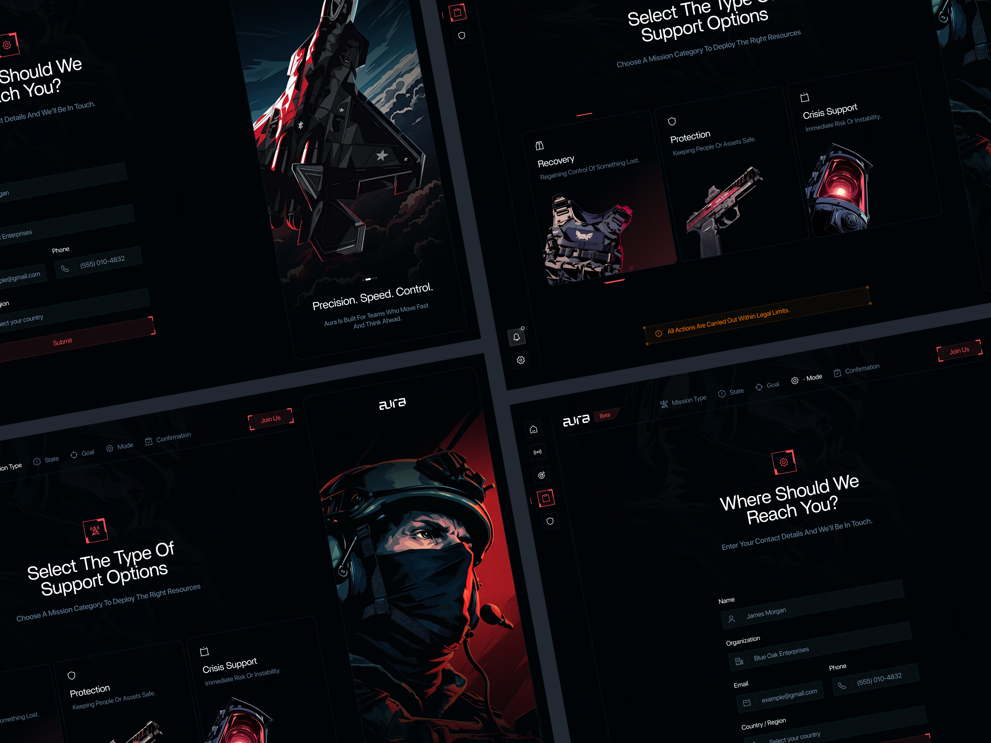 Aura - PMC Hiring Platform Process ai clean dashboard design form graphic design illustration interface military minimal pmc process settings tactical ui uix user interface ux web design website