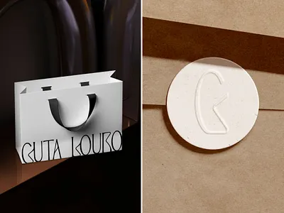 Paper bag, Sticker, G monogram, Branding/Interior design studio art direction brand identity branding g monogram logo logo design minimal mockup package design packaging design paper bag premium print design shopping bag stationery typography visual identity wordmark