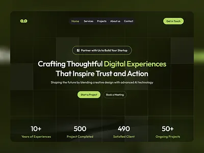 Digital Agency Landing Page cleandesign darkui digitalagency figma lending page minimal uidesign uiux user experience user interface visual design webdesign webflow webui wireframe