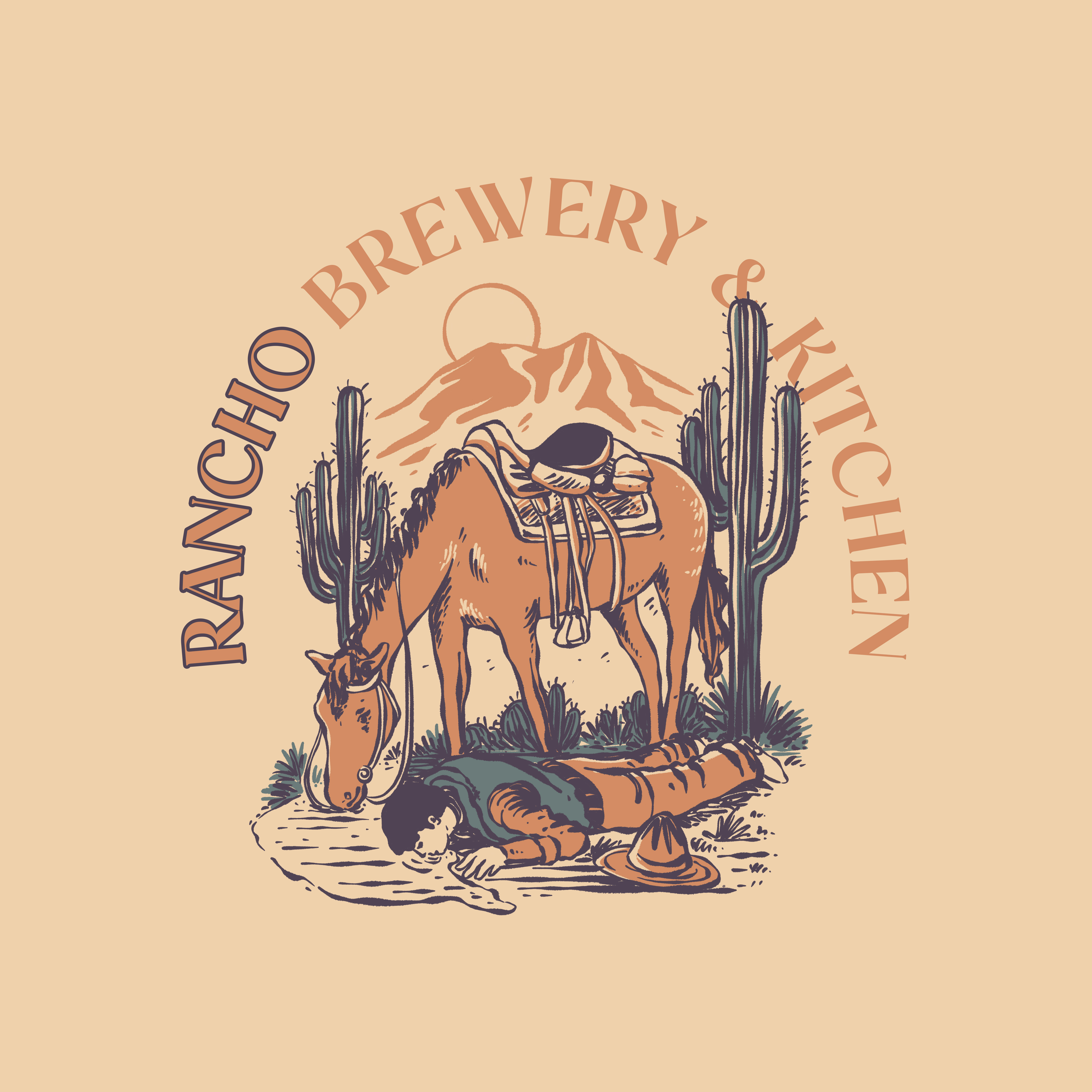 Rancho apparel cowboy graphic design illustration merchandise rancho retro vintage artwork vintage design western western life