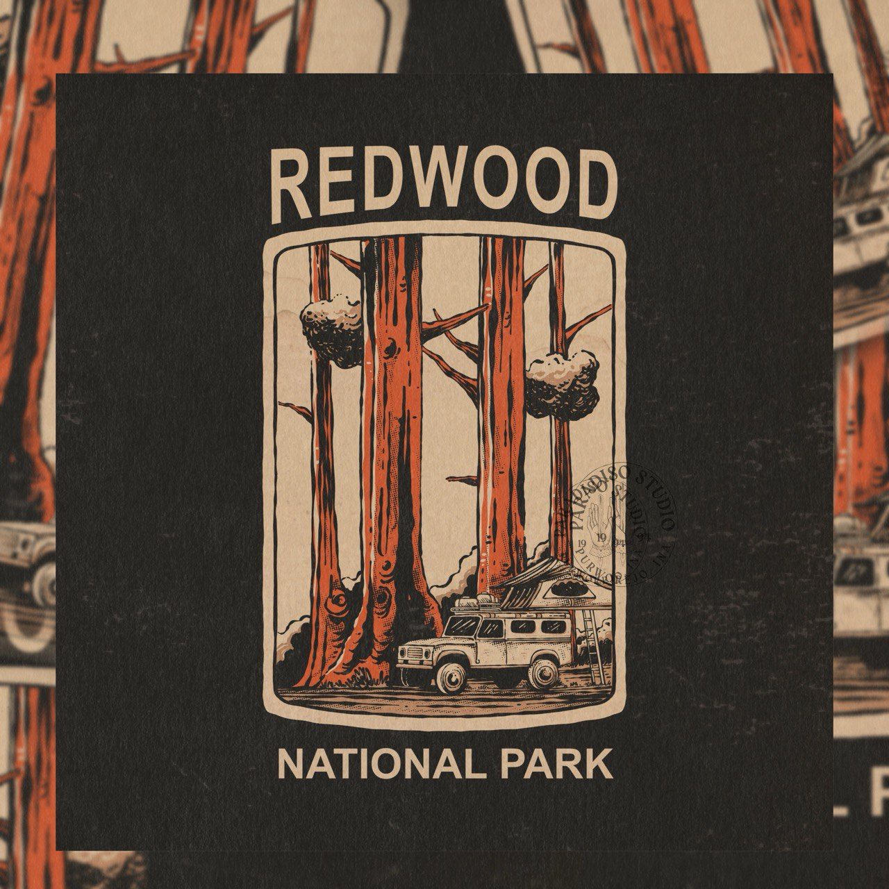 Redwood National Park apparel brand branding classicillustration clothes clothing handdrawn merch merchandise outdoors outdoorsapparel redwood retro vintage vintageillustration