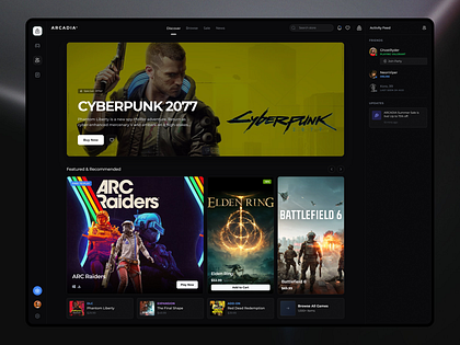 Arcadia — Gaming Marketplace UI