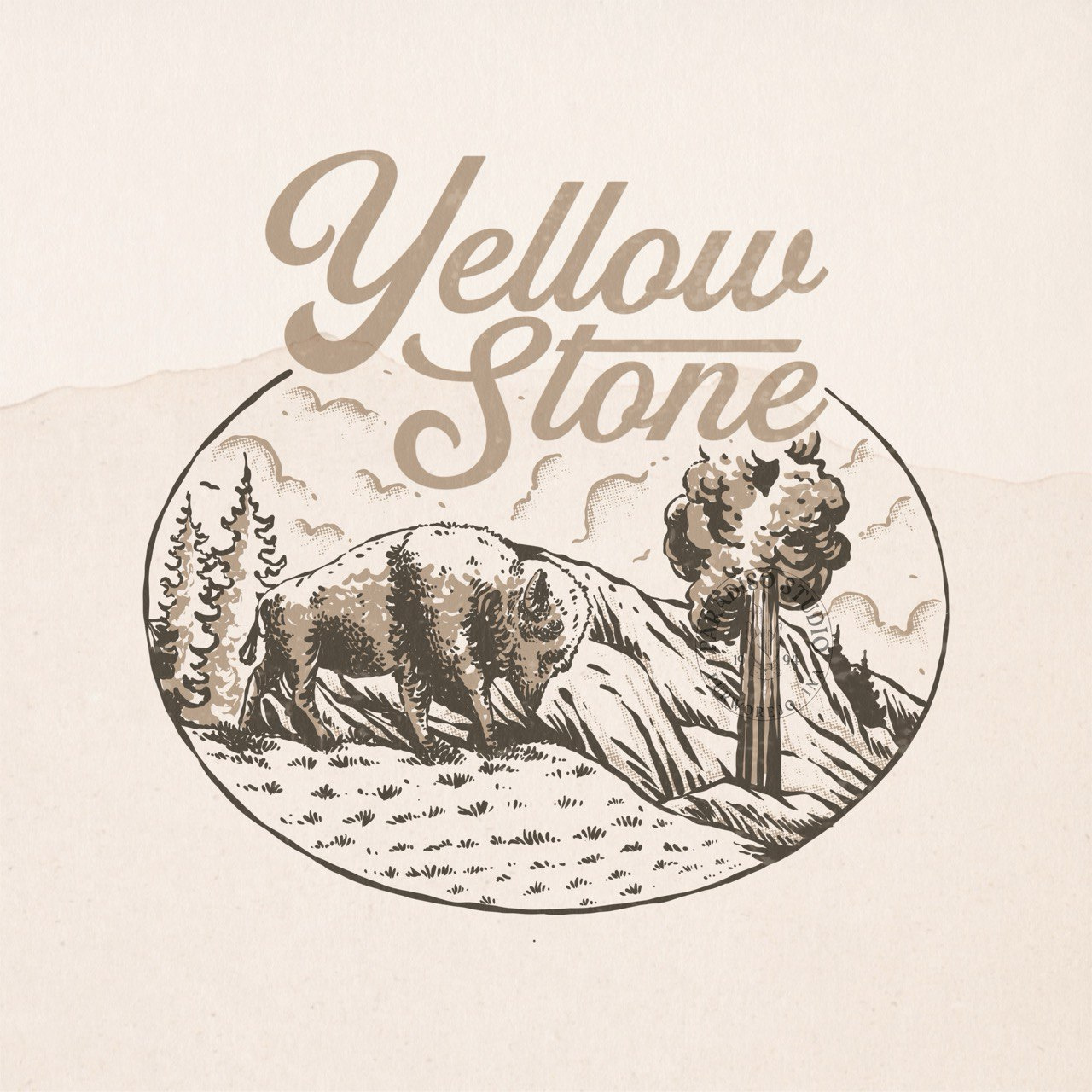 Yellow stone apparel branding clothing design illustration merch merchandise retro retrodesign tees design vintage