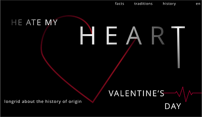MAIN SCREEN FOR LONGRID ABOUT VALENTINE'S DAY design heart longrid mainscreen ui ux valentine valentineday valentinesday webdesign
