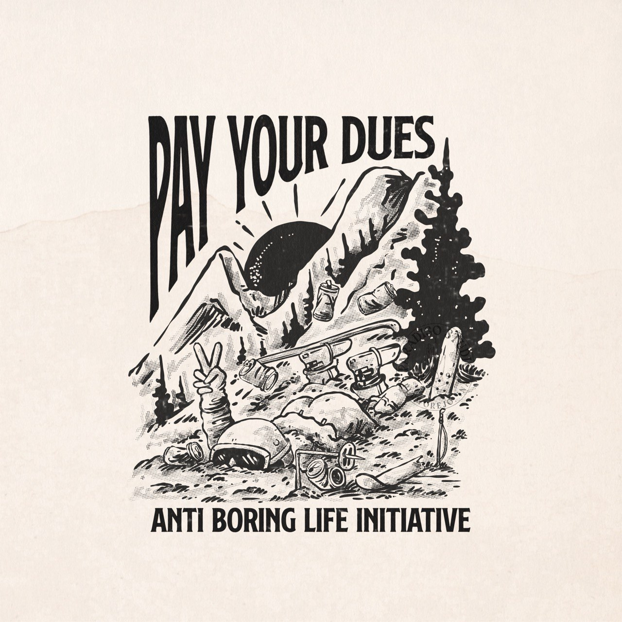 Pay your dues apparel branding clothing design illustration merchandise retro tees design