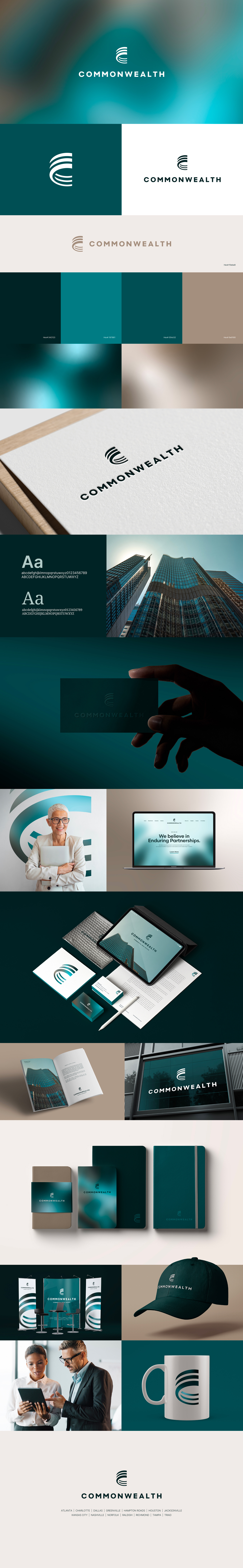 Commonwealth branding builder developer identity logo logo design real estate stylescape