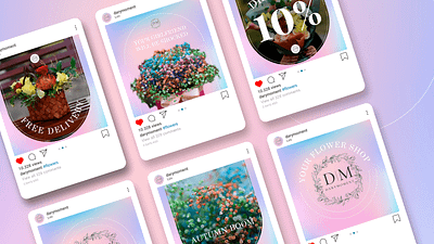 Instagram feed design for a flower boutique brand launch campaign brand marketing branding corporate identity corporate identity design design illustration instagram design instagram feed messaging positioning product launch design