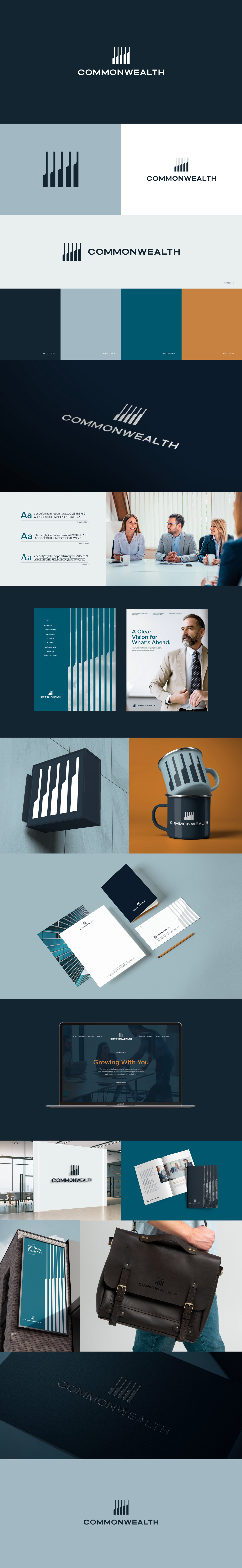 Commonwealth Draft Concept brand design brand identity branding commercial developer developer graphic design identity logo logo design real estate