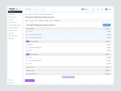 LMS Course Module - LMS course create Ui app app landing page course course create course lists course module course quiz education learning management system lms lms admin lms course lms instructor lms tecacher lms website module ui ui designer uiux