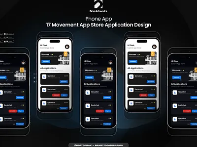 17Movement App Store Application Design UI I GTA V 17 movement 17movement app store ui design doartworks doatoprak download figma fivem grand theft auto graphic design gta5 gtav illustration phone application phone application ui phone ui roleplay ui ux