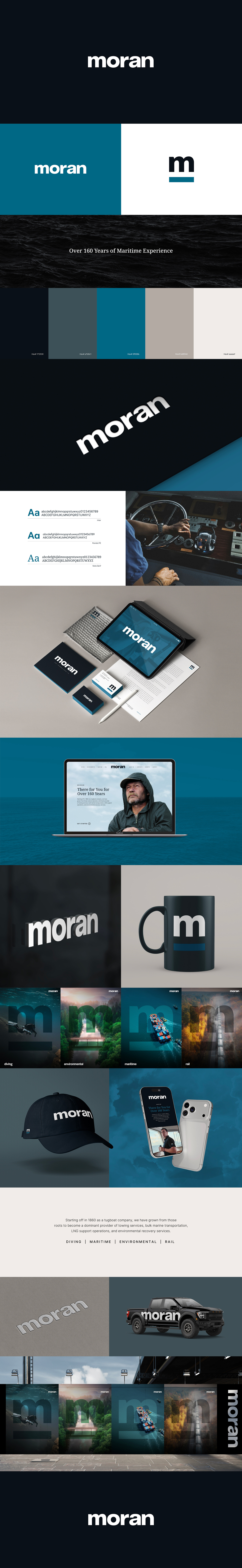 Moran Draft Concept brand design branding identity identity design logo logo design towing tugboat typography wordmark