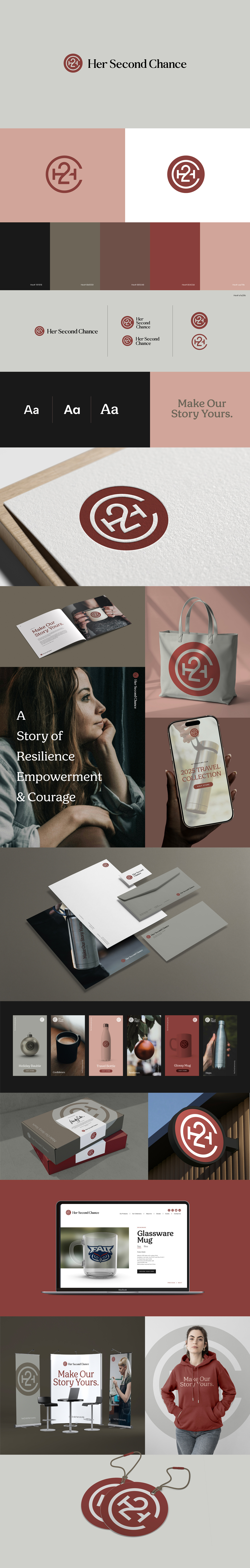 Her Second Chance Draft Concept brand design branding clothing identity identity design logo logo design retail retail design swag