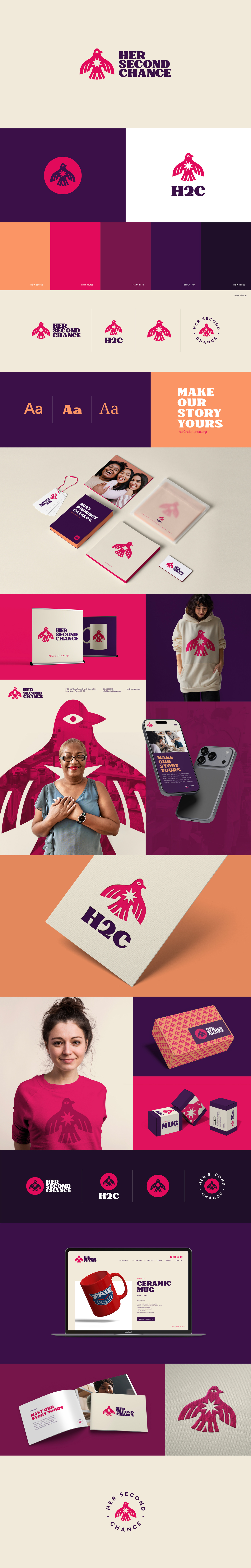 Her Second Chance Draft Concept brand design branding color icon icon design identity identity design logo logo design retail retail design vector illustration