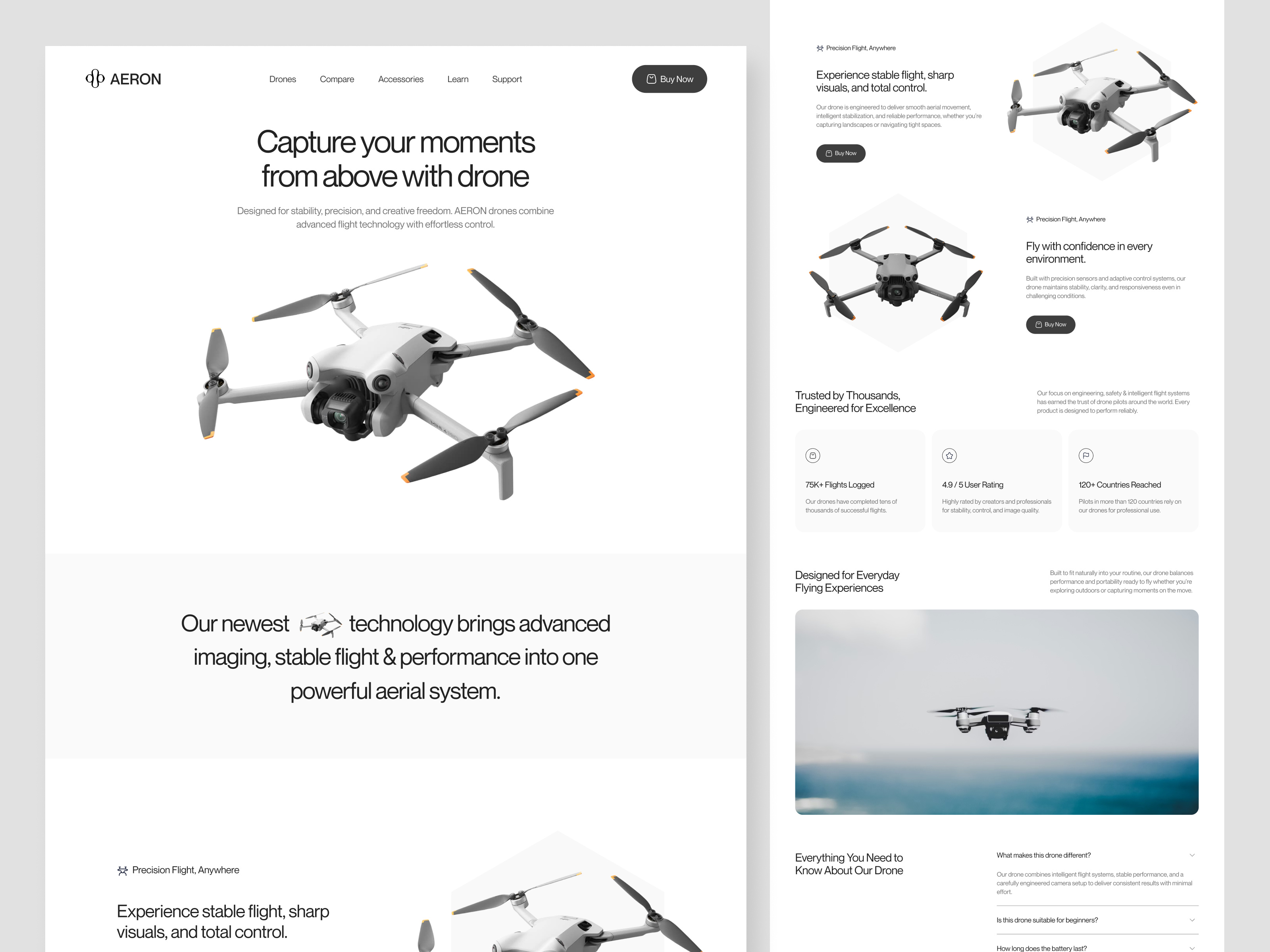 Drone Website | Technology Website Design buy clean ui drone drone app drone business website drone company drone technology drone ui drone web design drone website drone website design dtc graphic design landing page minimal mobile responsive modern product design sell technology