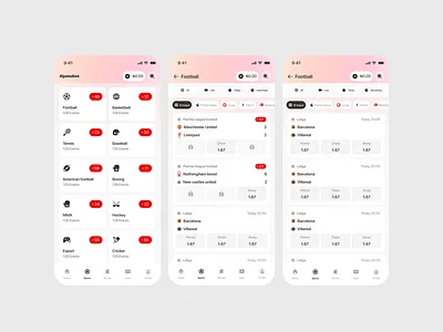 Sport Betting platoform dailyui design mobile app product design sport betting sports app ui uiux user experience ux