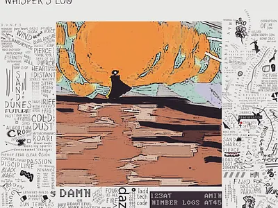 WHISPER'S LOG art desert dunes graphic design illustration sand sketch