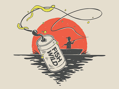 River Brews digital art fish fishing graphic design hunting illustration