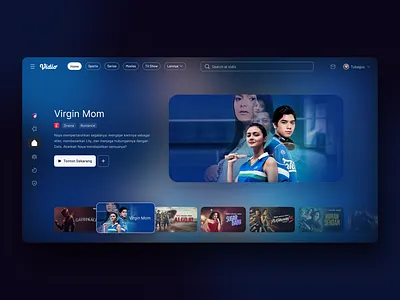 Exploration Home Page Vidio TV Apps ui