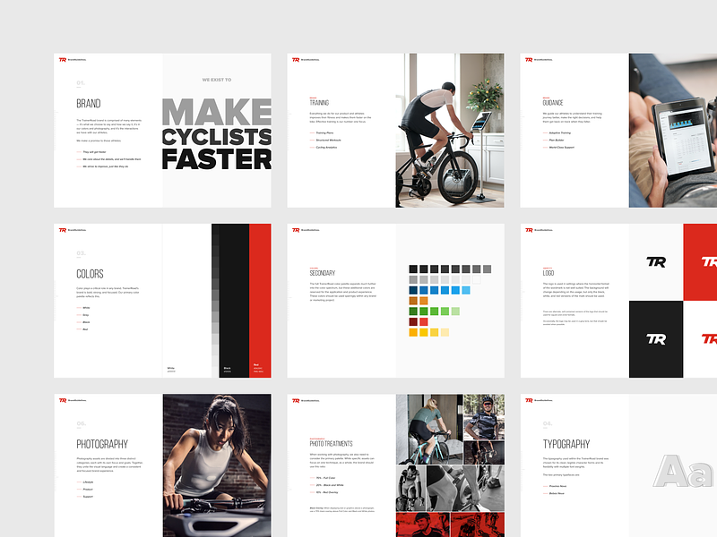 TrainerRoad Brand Guidelines bike brand strategy branding color cycling guidelines logo photography training typography workout