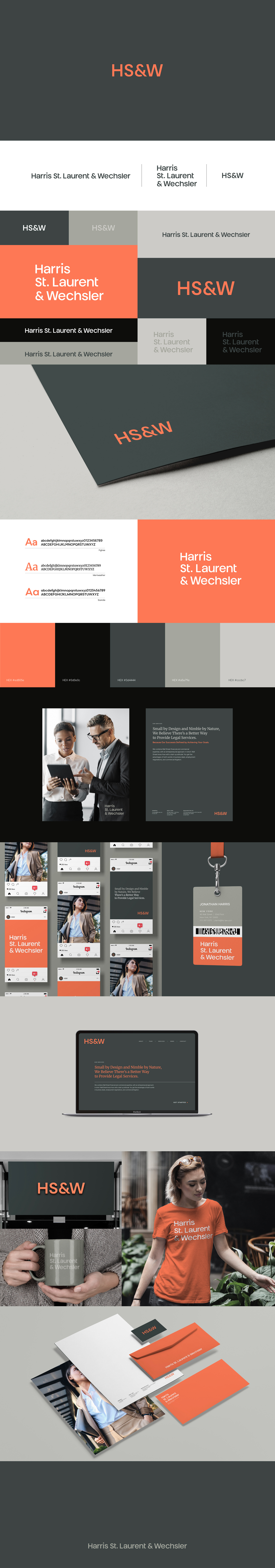 HSW Brand Design b2b b2b design brand design branding design design language graphic design identity identity design illustrator law law firm law firm branding law firm identity logo logo design photoshop style tile typography wordmark