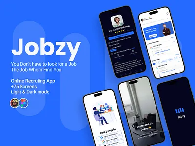 Jobzy | UI/UX Project | Recruiting App app design prototype prototyping ui uiux ux