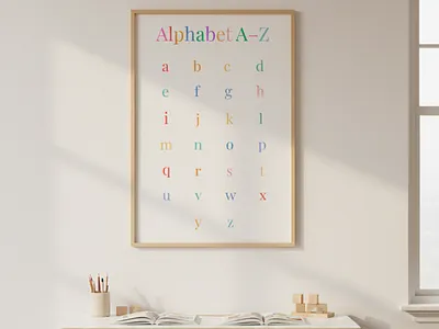 Alphabet Lowercase Poster abc poster alphabet chart alphabet poster alphabet wall child friendly classroom poster core learning creative poster digital printable educational poster homeschool printable kids learning kindergarten printable lowercase alphabet lowercase letters preschool alphabet