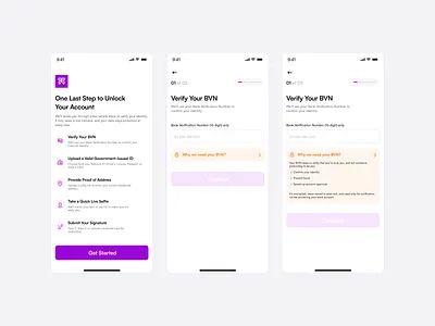 TierTrust: KYC Verification Flow (BVN) Mobile View bvn bvnverification compliance fintech identity verification kyc mobile app onboarding onboarding flow product design security ui ui design uidesign ux design uxdesign verificationui webapp