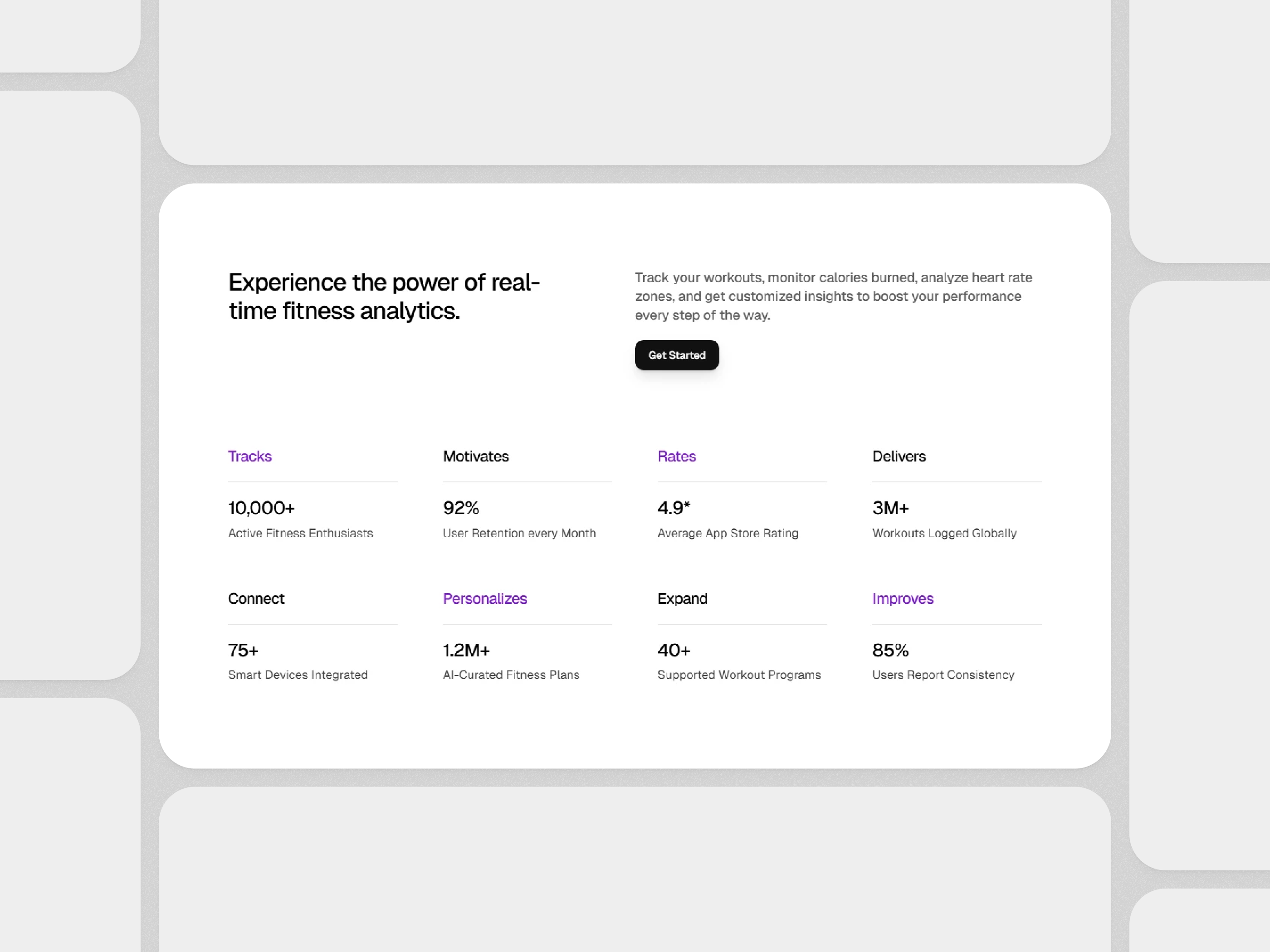 Framer Stats Section Component - Framify Design framer framer development framer metric section framer template framer templates framer website metric section metrics section ui stats stats section