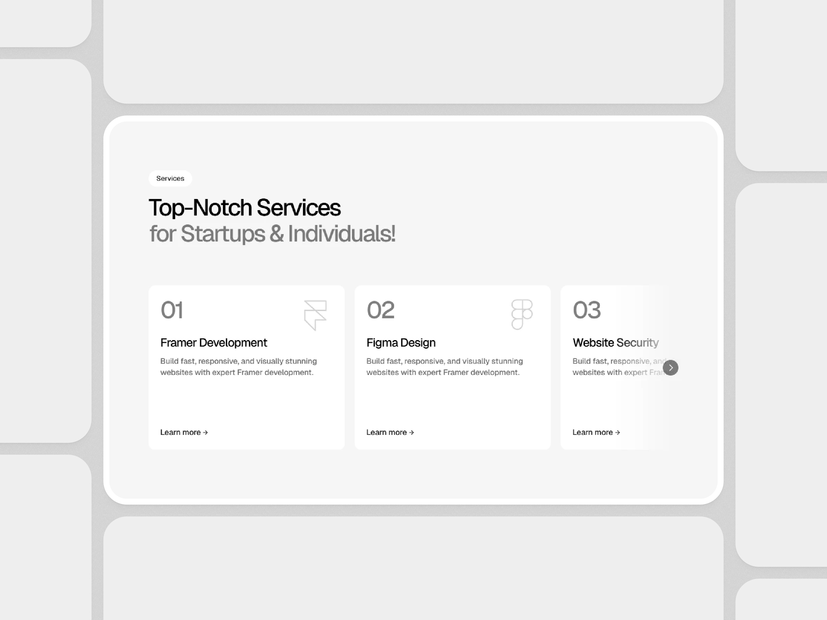 Framer Service Section Component - Framify Design design framer framer component library framer components framer development framer service section framer services framer template framer templates framer website service service card service section service section design service section ui ui web design