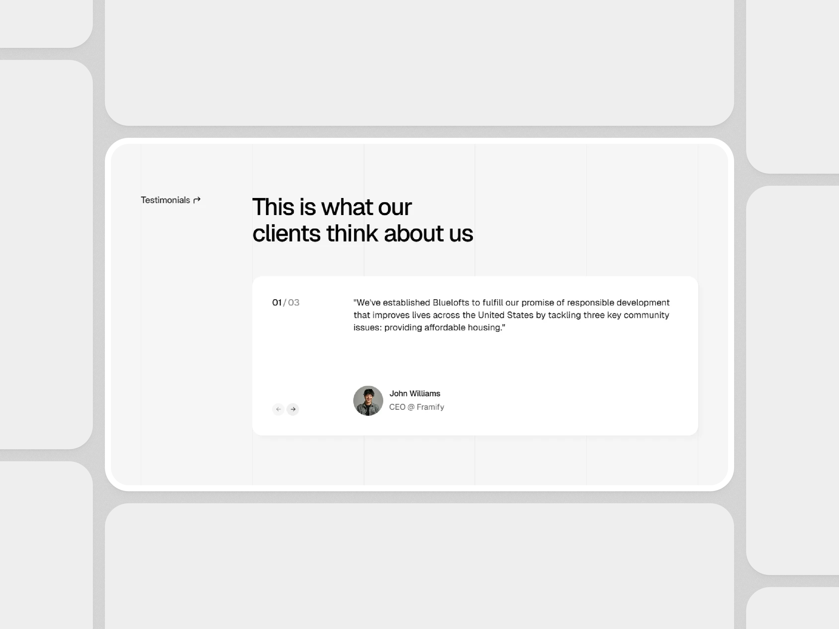 Framer Testimonial Section Component - Framify Design framer framer component library framer development framer template framer templates framer testimonial card framer testimonial section framer website testimonial card testimonial section testimonial ui ui ui card ui component ui design