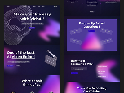 AI Video Editor - Website Design ai ai web artificial inelligence design futuristic interface landing page meta verse online video editor startup ui ui ai ui design service ui ux ux video editor web web design webdesign website ui ux design