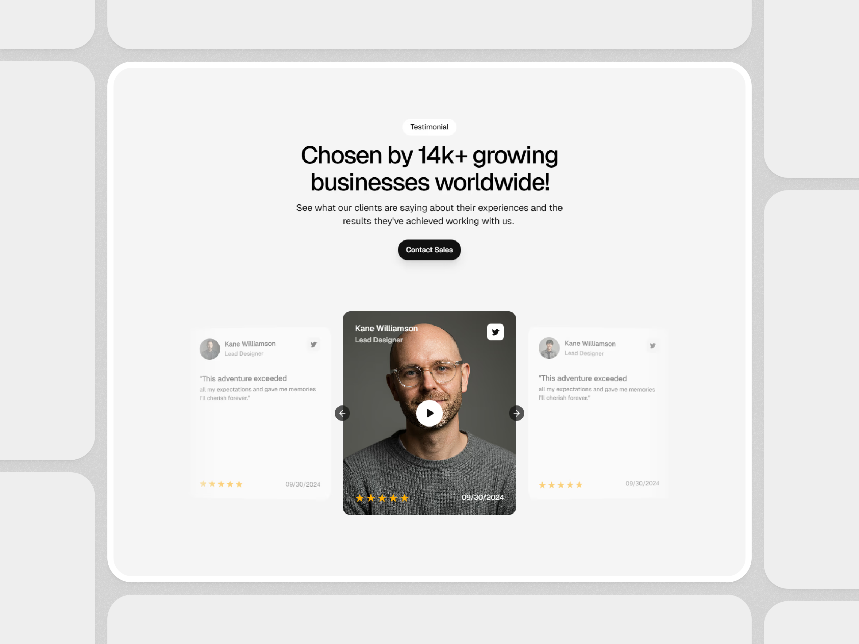 Framer Testimonial Section Component - Framify Design design framer framer component library framer development framer template framer templates framer testimonial framer testimonial section framer website testimonial section testimonial section ui testimonial ui web design