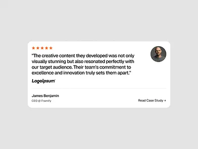 Framer Testimonial Card Component - Framify Design framer framer component library framer development framer template framer templates framer testimonial card framer website testimonial testimonial card testimonial ui card ui card ui component