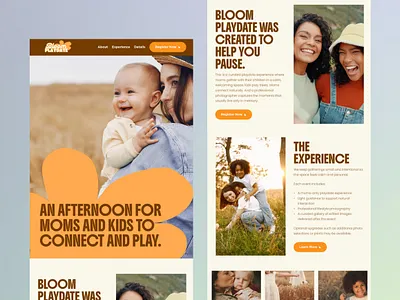 Landing Page Design for Community Events | Bold Website bold design branding children website clean colorful ui event website framer graphic design kid website modern website ui ux ux design web web design