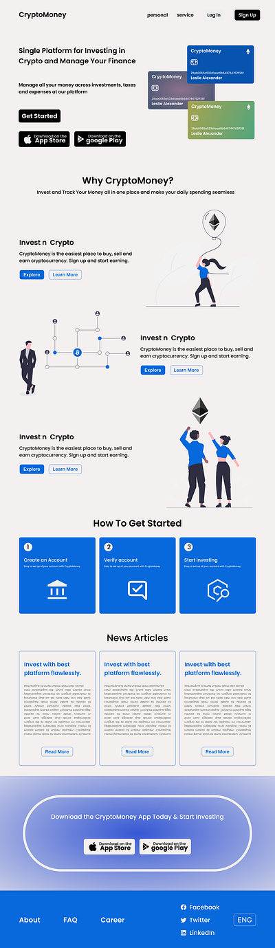 Crypto Money Website UI/ UX Design adobe xd figma figma design graphic design illustration ui ui ux design ux website design