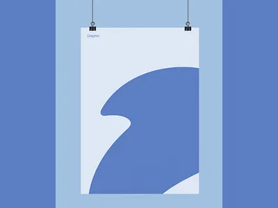Dolphin | Illustration Poster blue dolphin graphic design graphics illustration minimal poster shape simple text