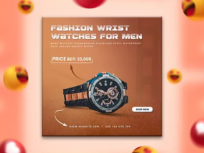 Watch Sale Manipulation Social Media Design Template ad design ads advatizing best design creative creative design graphic design manipulations marketing post design social media watch watch ads watch design watch social media
