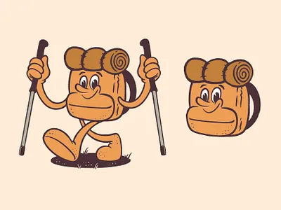 Pack Light, Go Far Mascot Design branding design graphic design illustration logo mascot mascot cartoon mascot character mascot design mascot logo mountain nature vector