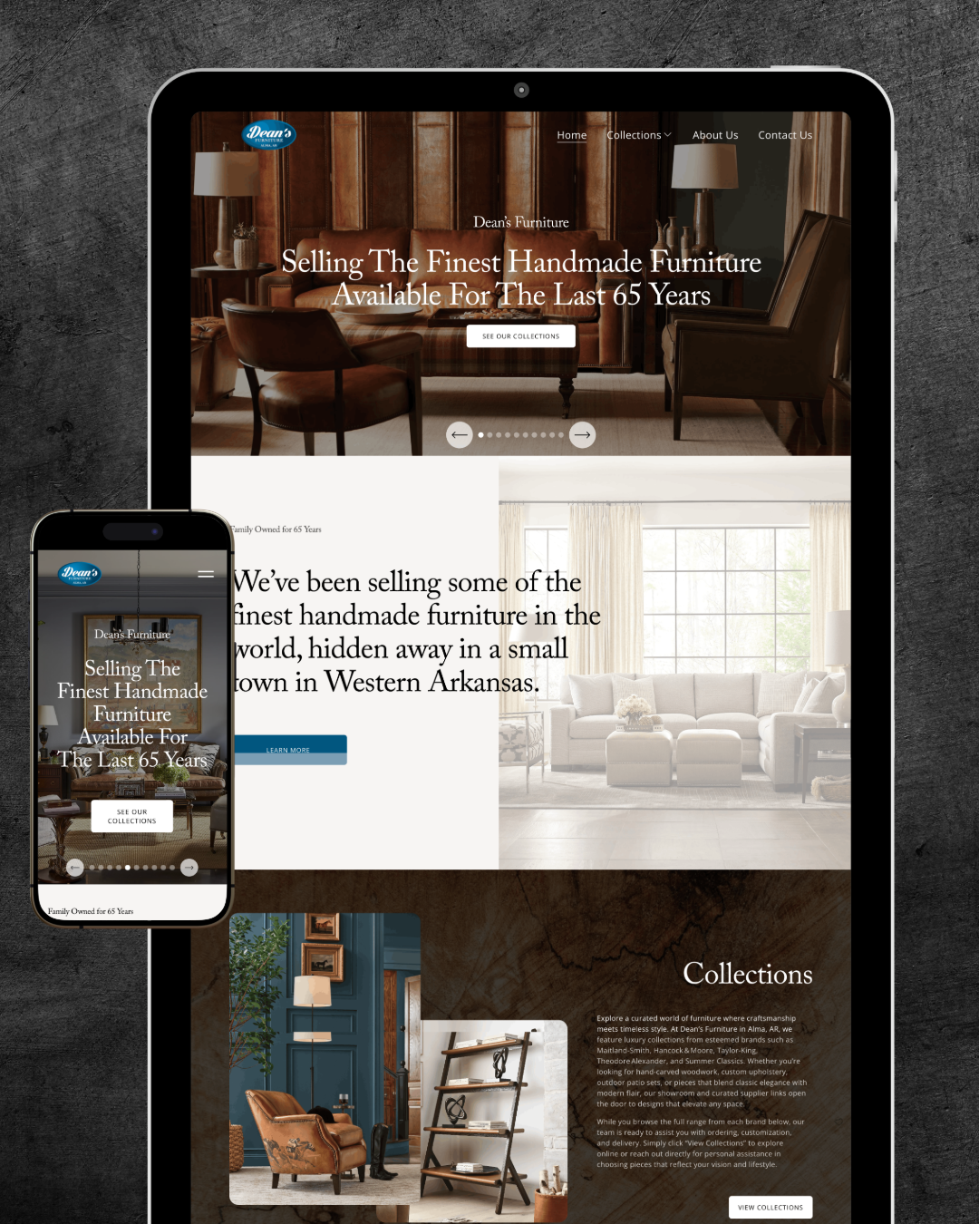 Dean's Furniture css javascript squarespace squarespace expert web design web developer websites