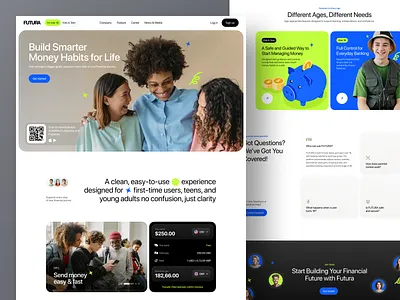 FUTURA - Modern digital banking bank banking clean design exploration finance fintech landing page ui ui design ux ux design web web design website