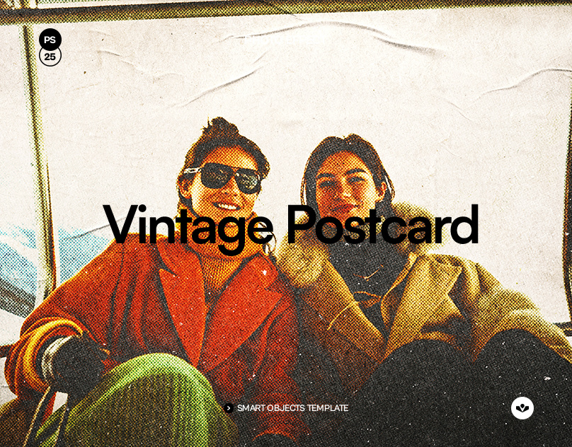 Vintage Postcard Template design effect graphic design paper photoshop postcard solasome template texture vintage