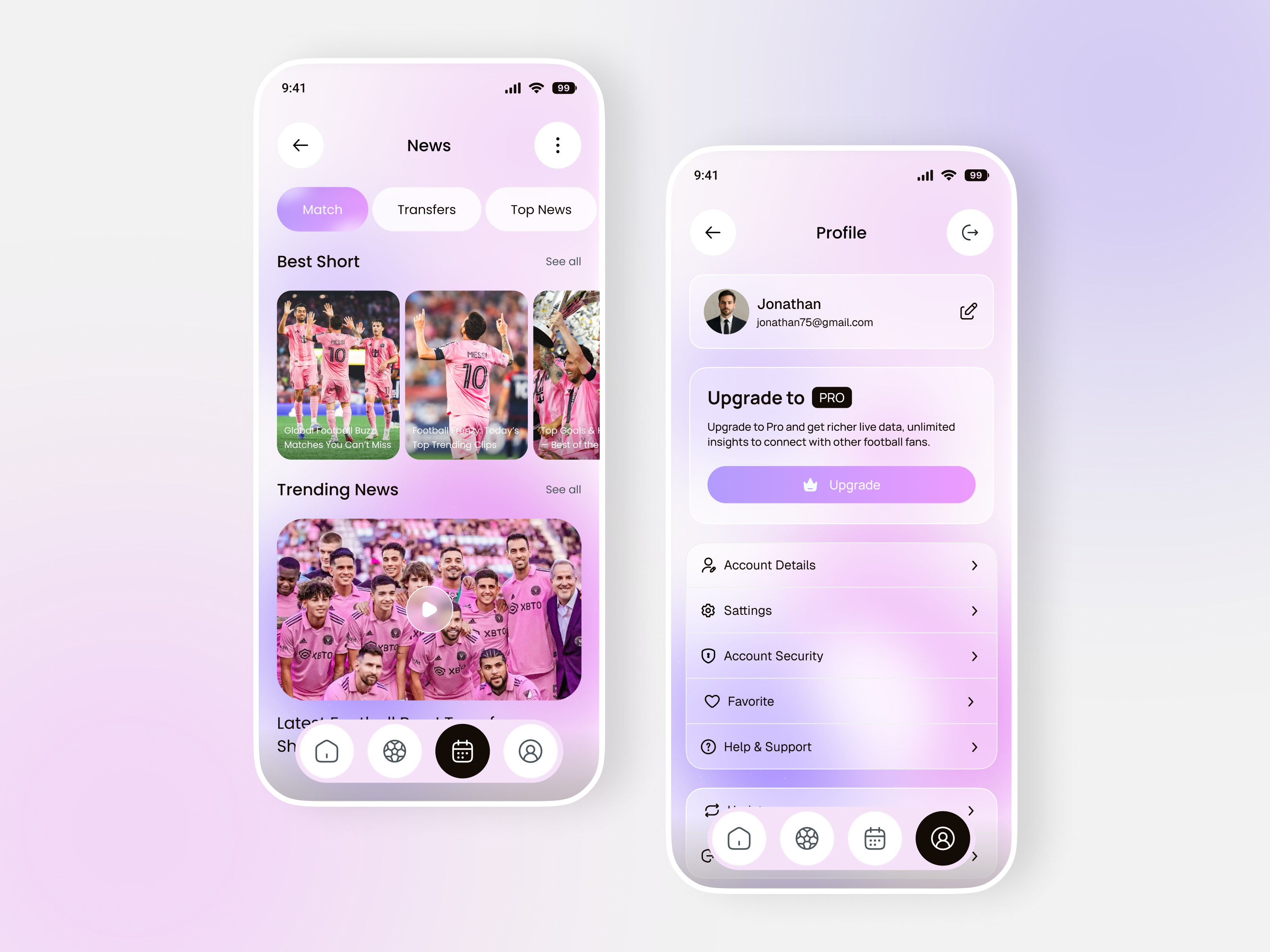 Live Football & Match Updates App News Page & Profile Page dark ui dribbble fifa live scores fifa news fifa tournaments football live score football updates goal notifications live match updates live scores today mobile app design player profile ui real time scores sports analytics sports dashboard sports news app sports platform ui user profile page world football